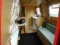 Inside a comfortable Yorkshire narrow boat